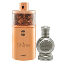 Ajmal Shine EDP Floral Powdery Perfume 75ml for Women and Musk Rose Concentrated Perfume Oil Floral Musky Alcohol-free Attar 12ml for Unisex