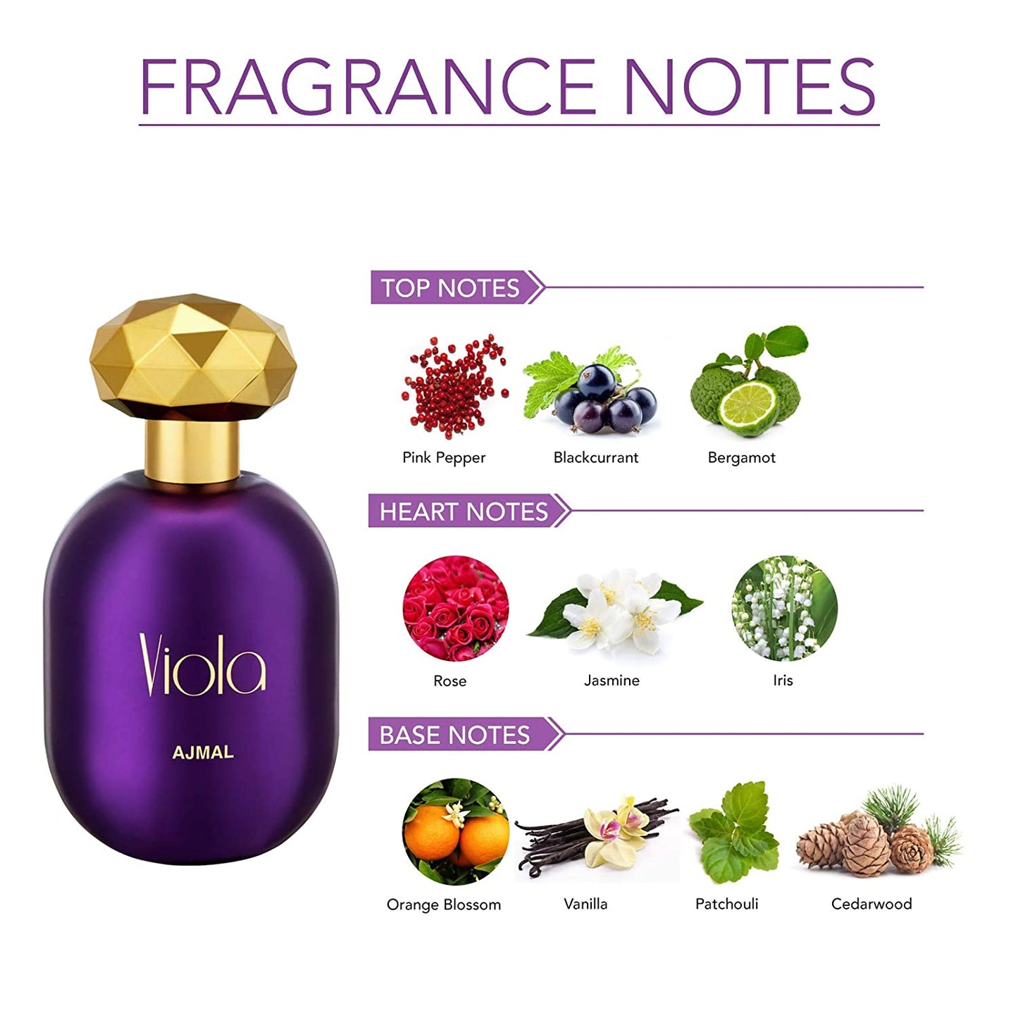Ajmal Viola EDP Fruity Floral Perfume 75ml for Women and Aurum Concentrated Perfume Oil Fruity Floral Alcohol-free Attar 10ml for Women