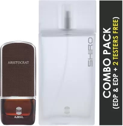Ajmal Aristocrat EDP 75ml for Men and Shiro EDP Citrus Spicy Perfume 90ml for Men Eau de Parfum - 165 ml (For Men)