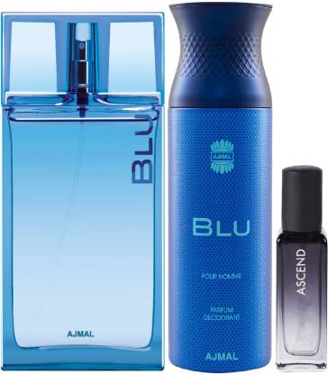 Ajmal Blu edp 90ml, blu Deodrants 200 ml, Ascend EDP 20ml for Men