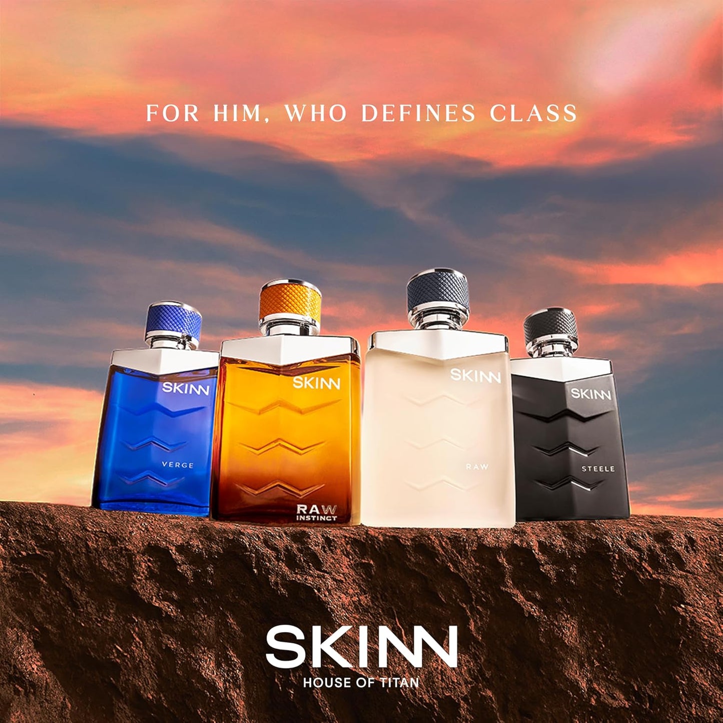 Skinn By Titan | Raw Instinct - 100ml | Perfume for Men | Eau De Parfum | Long Lasting Smell | Gift for him | Fresh & Spicy