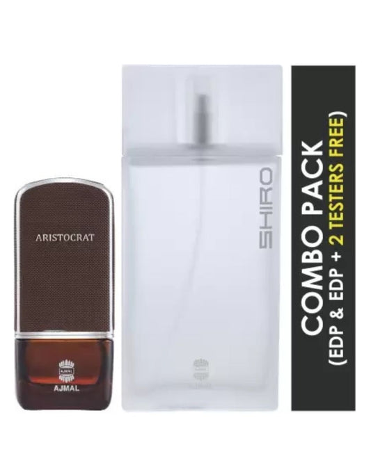 Ajmal Aristocrat EDP 75ml for Men and Shiro EDP Citrus Spicy Perfume 90ml for Men Eau de Parfum - 165 ml  (For Men)