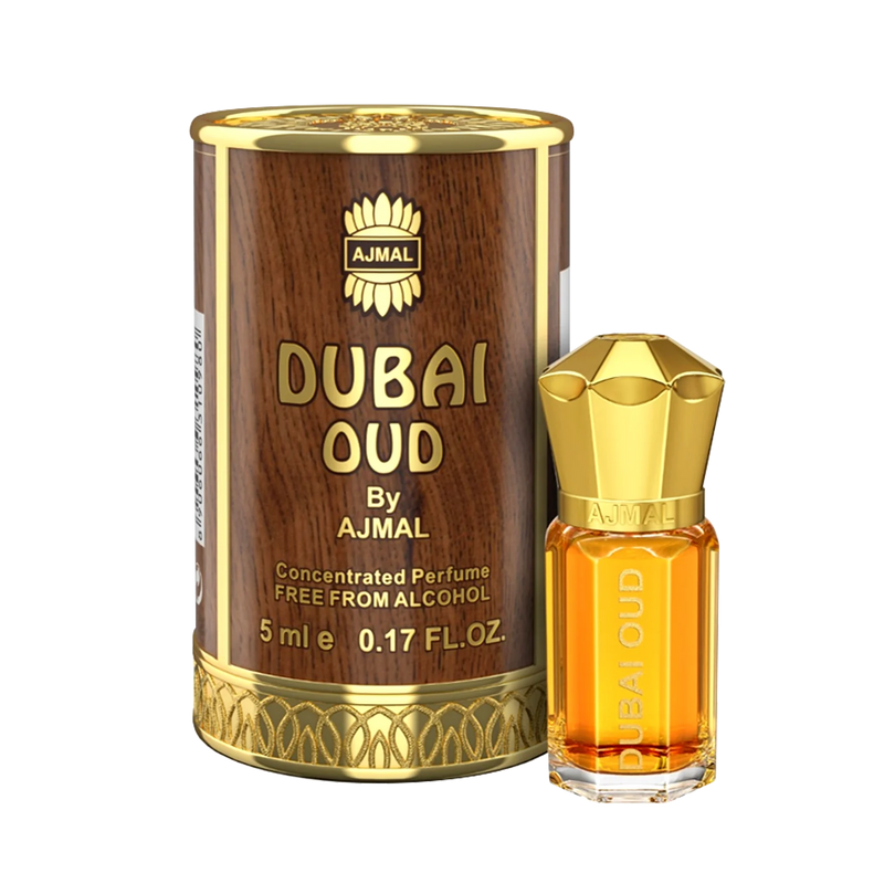 Ajmal DUBAI OUD Non-Alcoholic Concentrated Perfume Long Lasting Attar for Unisex - 5 ML