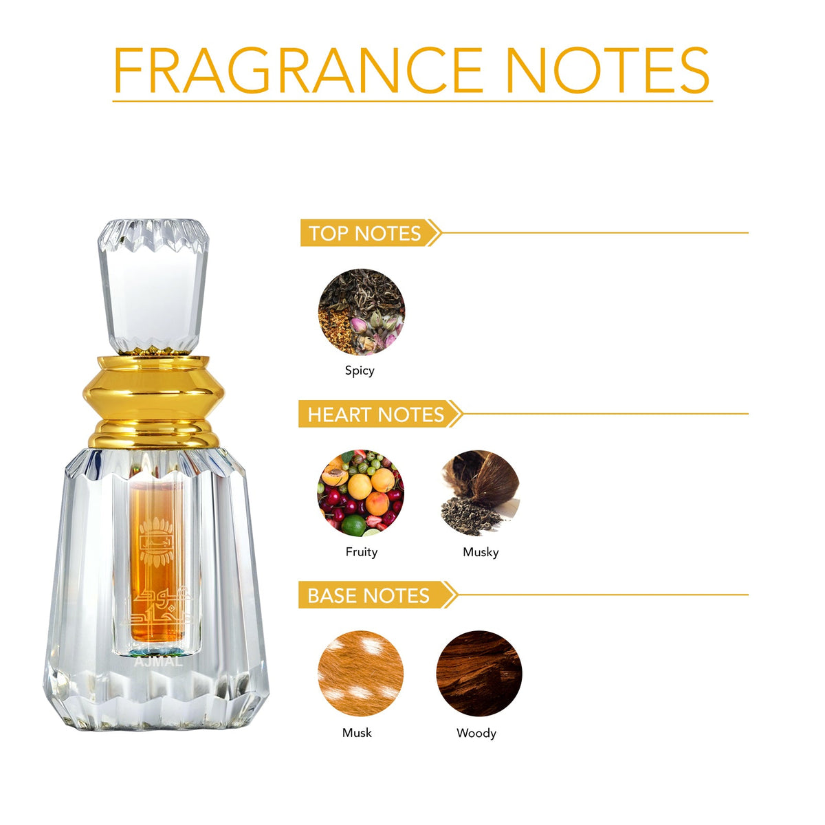 Ajmal Oudh Mukhallat Concentrated Perfume Free From Alcohol 6ml For Unisex-Ajmal Oudh Mukhallat Concentrated Perfume Free