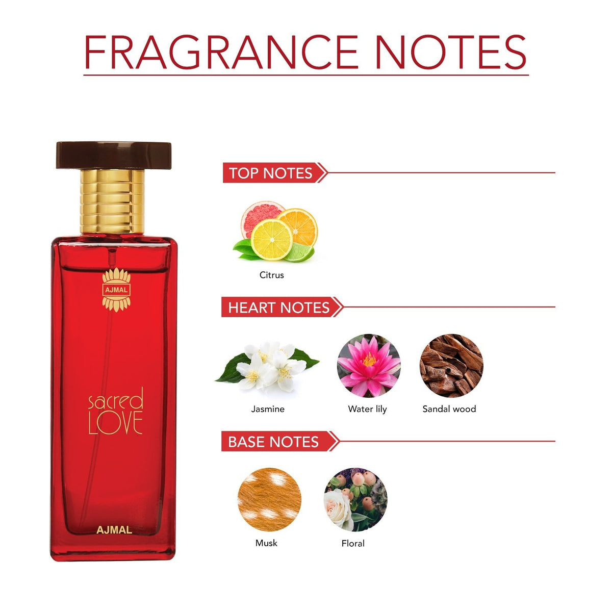Ajmal Sacred Love EDP 50ml Floral Perfume For