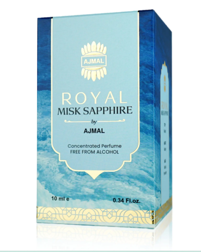 Ajmal Royal Misk Sapphire Attar Concentrated Perfume - 10 ml-Ajmal Royal Misk Sapphire Attar Concentrated Perfume - 10 ml