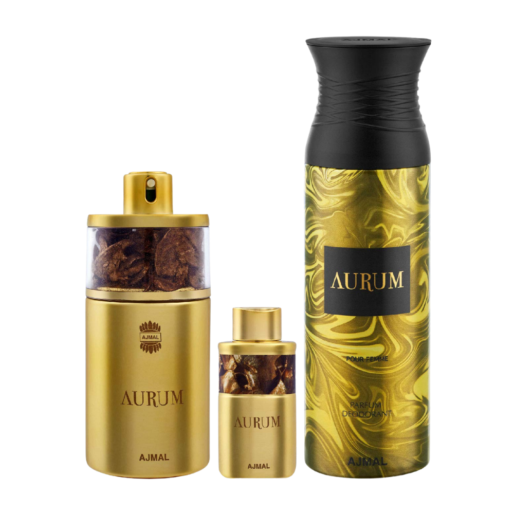 Ajmal Aurum EDP & Aurum CP & Aurum DEO For Women Bundle of 3