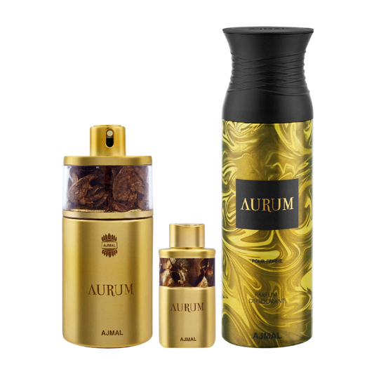 Ajmal Aurum EDP & Aurum CP & Aurum DEO For Women Bundle of 3