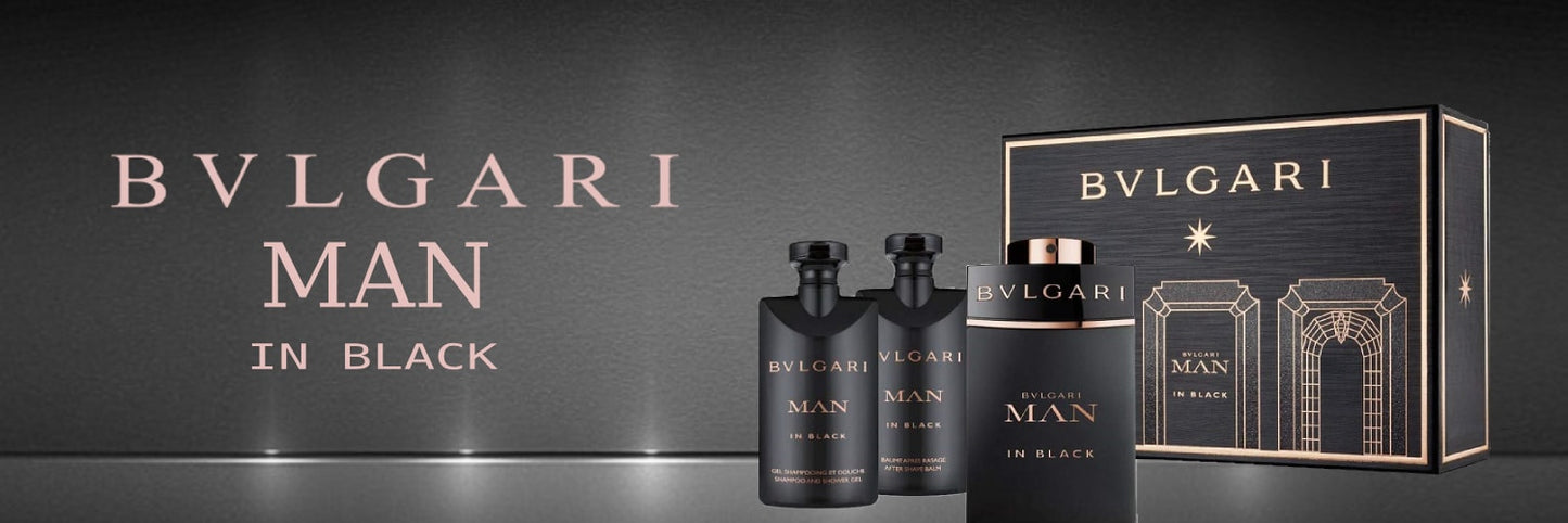 Bvlgari Man In Black Set (EDP 100ml + AS Balm 75ml + SG 75ml + Bag) for Men
