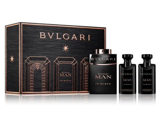 Bvlgari Man In Black Set (EDP 100ml + AS Balm 75ml + SG 75ml + Bag) for Men