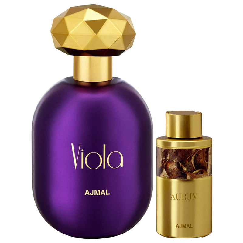 Ajmal Viola EDP Fruity Floral Perfume 75ml for Women and Aurum Concentrated Perfume Oil Fruity Floral Alcohol-free Attar 10ml for Women