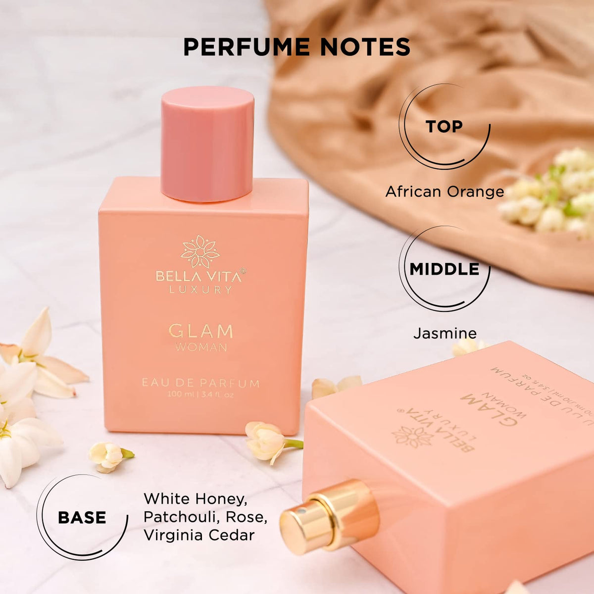 Bella Vita Organic Glam Perfume for Women Fresh and Romantic, 100 ml-Bella Vita Organic Glam Perfume for Women Fresh and Romantic, 100 ml
