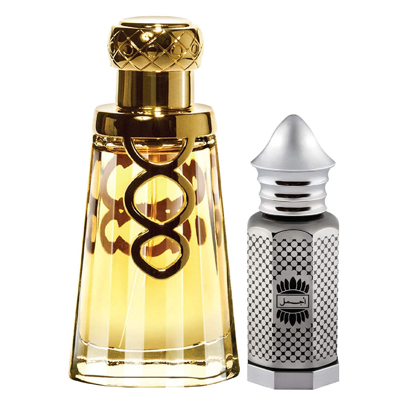 Ajmal Khallab EDP Woody Oudh Perfume 50ml for Unisex and Asher Concentrated Perfume Oil Oriental Alcohol-free Attar 12ml for Unisex