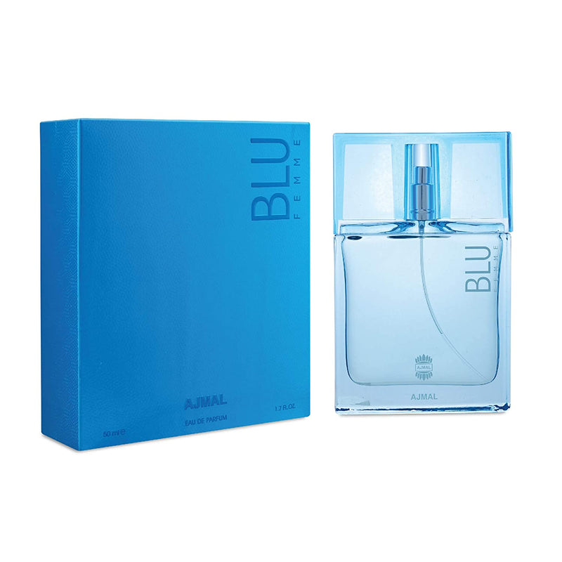 Ajmal Blu Femme EDP 50ml Long Lasting Scent Spray Floral Perfume Gift For Women - Made In Dubai