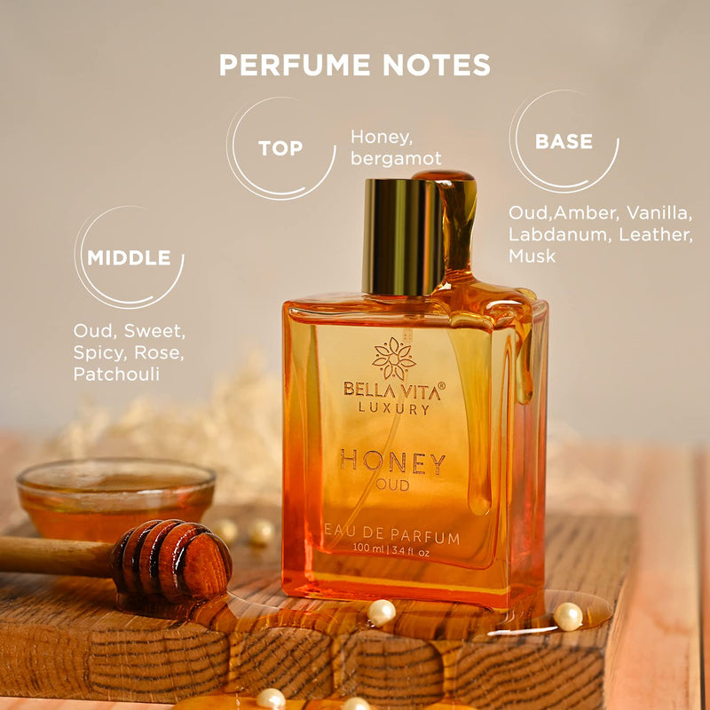Bella Vita Organic HONEY OUD Eau De Parfum Unisex Perfume 100 ML