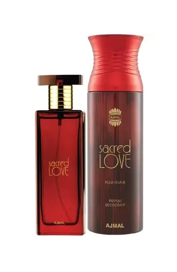 Ajmal Sacred Love EDP Floral Musky Perfume 50ml for Women and Sacred Love Deodorant Floral Musky Fragrance 200ml for Women