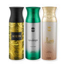 Ajmal Aurum & Raindrops & Wisal Deodorant Spray - For Women (200 Ml, Pack Of 3)