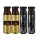 Ajmal Carbon Deodorant Perfume & Wisal Dhahab - For Men (200 ml, Pack Of 4)