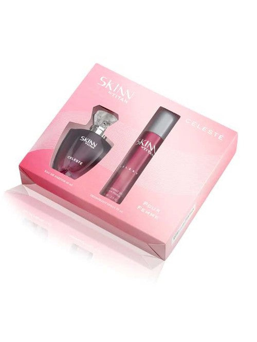 Skinn by Titan Celeste Coffret 50 ml Perfume and 75 ml Deodorant for Women-Skinn by Titan Celeste Coffret 50 ml Perfume and 75 ml Deodorant for Women