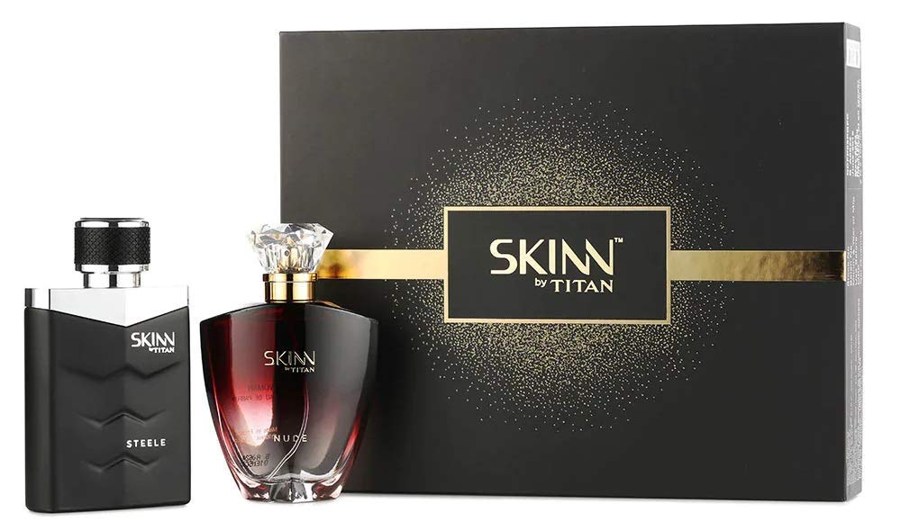 Skinn By Titan Fragrances Pair Nude and Steele, Black, 100 ml