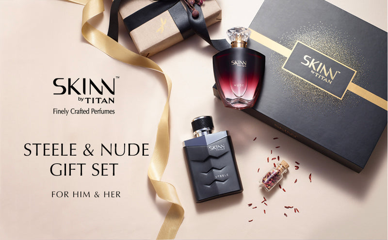Skinn By Titan Fragrances Pair Nude and Steele, Black, 100 ml (Pack of 2)