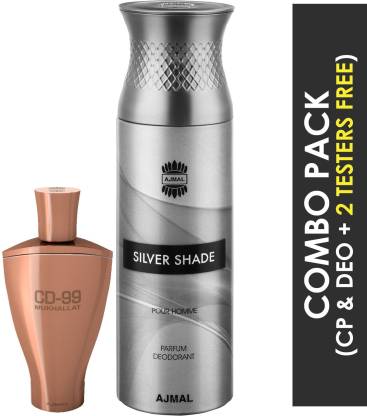 Ajmal CD 99 Mukhallat Attar 14ml for nd Silver Shade  Deodorant 200ml for Men